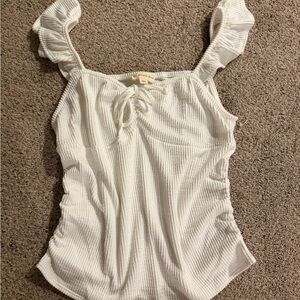 White Ruffled Women's Top
